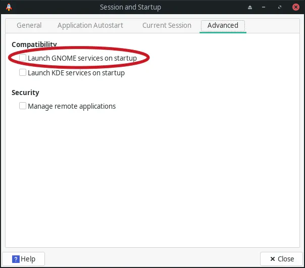 XFCE disable GNOME services