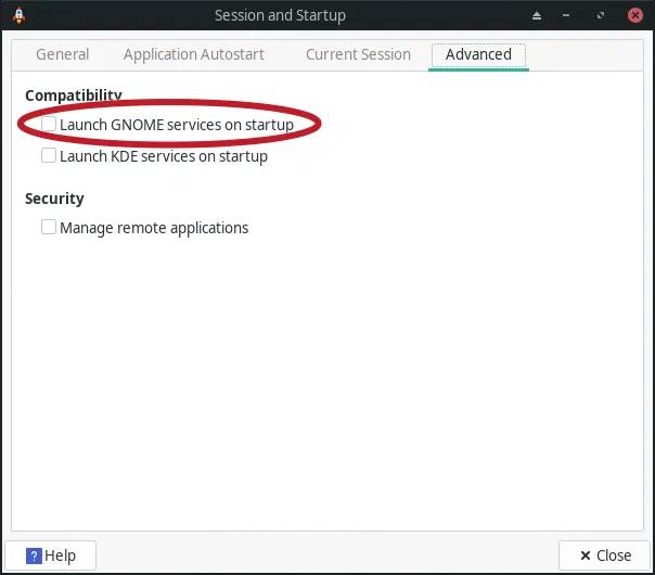 XFCE disable GNOME services